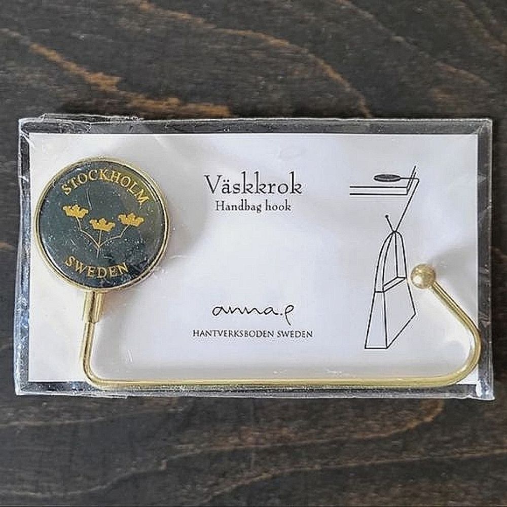 Deadstock Swedish Three Crowns emblem memento handbag hook